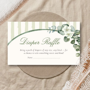 Eukalyptus Moderne Babyparty-Windel-Raffle Begleitkarte