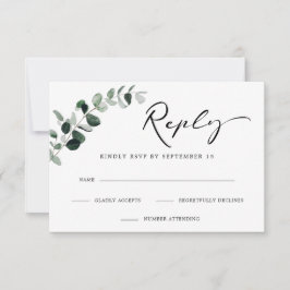 Eukalyptus Moderne Kalligrafie Einfache Hochzeit RSVP Karte