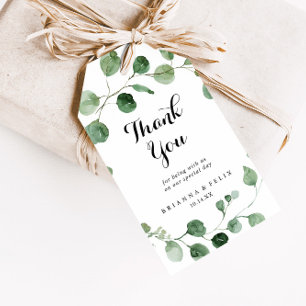 Eukalyptus Moderne Kalligraphie Hochzeit Vielen Da Geschenkanhänger