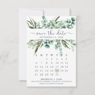Eukalyptus Moderner Kalender Save The Date