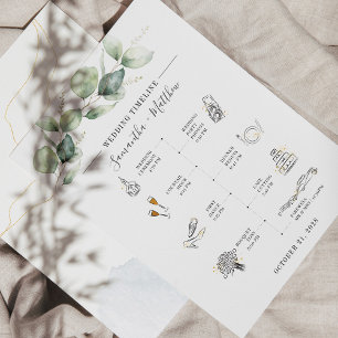 Eukalyptus Modernes Icon Hochzeitsprogramm Briefpapier