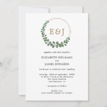 Eukalyptus monogram Minimalistisch Wedding