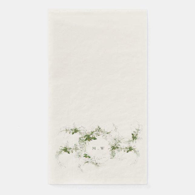 Eukalyptus Monogram Wedding Serviette (Vorderseite)