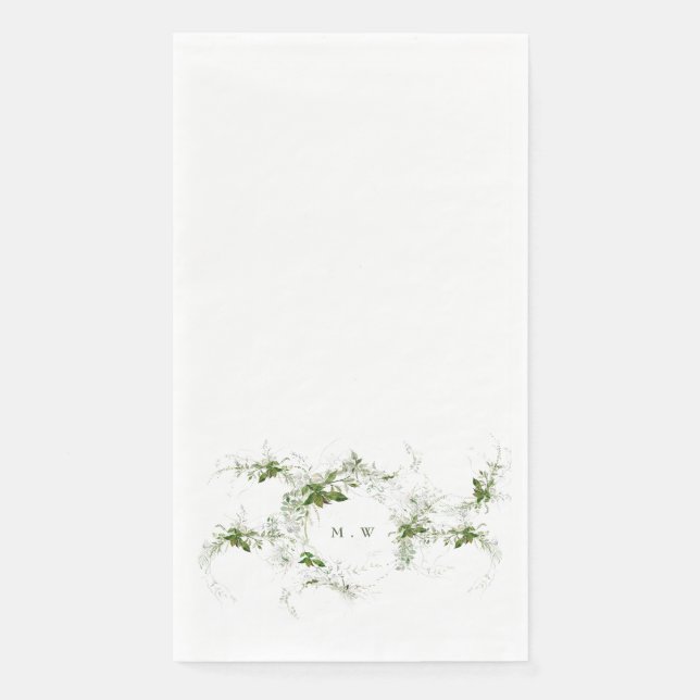 Eukalyptus Monogram Wedding Serviette (Vorderseite)