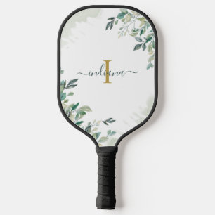 Eukalyptus-Monogramm-Schrift Botanischer Geburtsta Pickleball Schläger