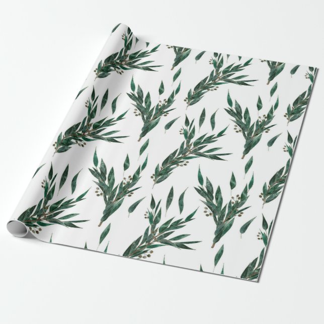Eukalyptus-Muster Geschenkpapier (Ungerollt)