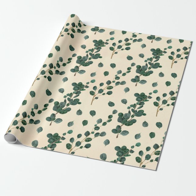 Eukalyptus-Muster Geschenkpapier (Ungerollt)