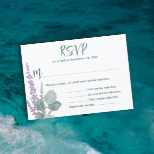 Eukalyptus n Lavender Botanische Hochzeitskarte Einladung