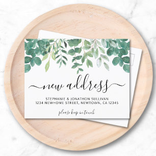 Eukalyptus - Neue Adresse Ankündigungspostkarte