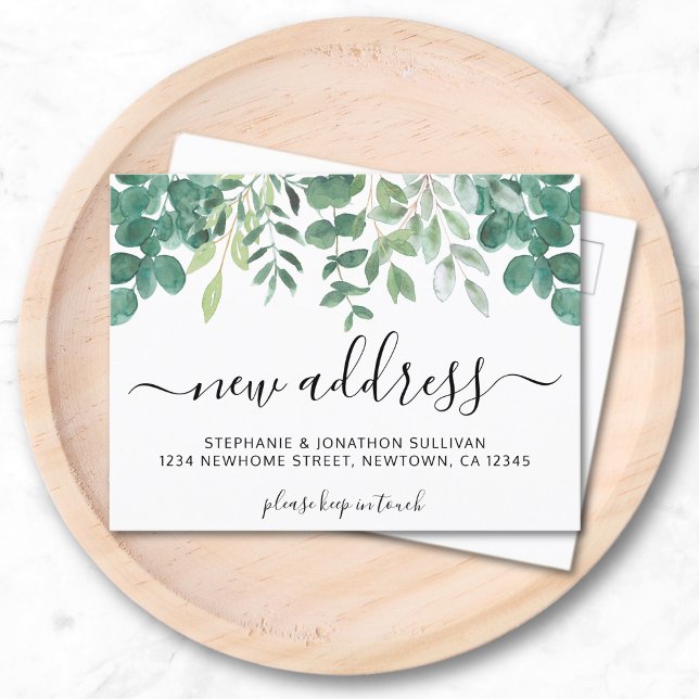 Eukalyptus - Neue Adresse Ankündigungspostkarte (Von Creator hochgeladen)