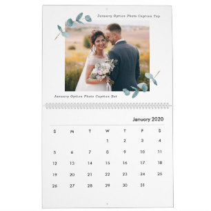 Eukalyptus Newlywed Wedding Fotografie Collage Kalender