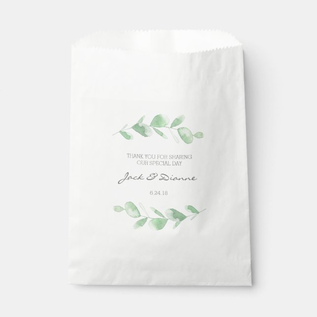 Eukalyptus-Papiertaschen für Personalisierte Gastg Geschenktütchen (Vorderseite)