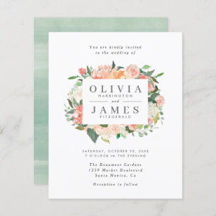 Eukalyptus Peach Watercolor Floral Wedding