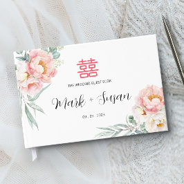 Eukalyptus Peonies Chinese Wedding Guest Book Gästebuch