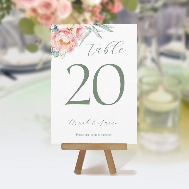Eukalyptus Peonies Wedding Table Card & Menu Programm (Von Creator hochgeladen)