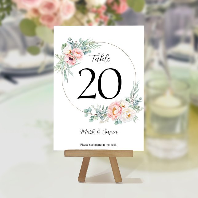 Eukalyptus Peonies Wedding Table Card & Menus Programm (Von Creator hochgeladen)