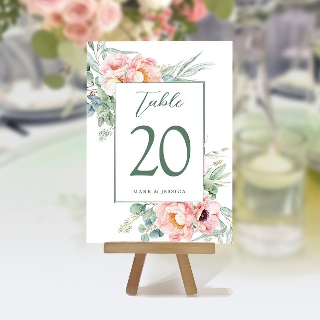 Eukalyptus Peonies Wedding Tischnummer & Menus (Von Creator hochgeladen)
