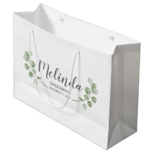 Eukalyptus Personalisiert Bridesmaid Name Große Geschenktüte