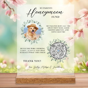 Eukalyptus Pet Wedding Dog Foto Honeymoon Fund Acrylschild