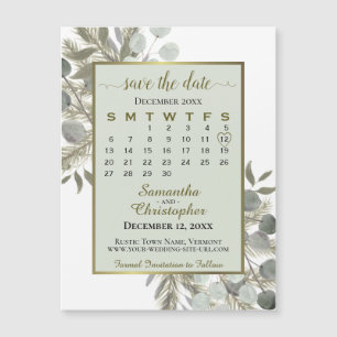 Eukalyptus Pine Save the Date Kalender Magnet