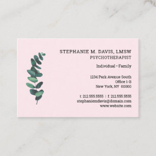 Eukalyptus Pink Euro Business Card Visitenkarte