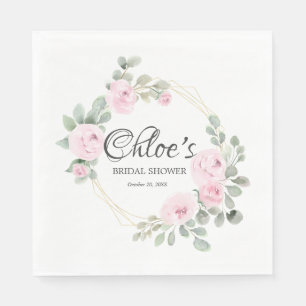 Eukalyptus Pink Rose Brautparty Serviette