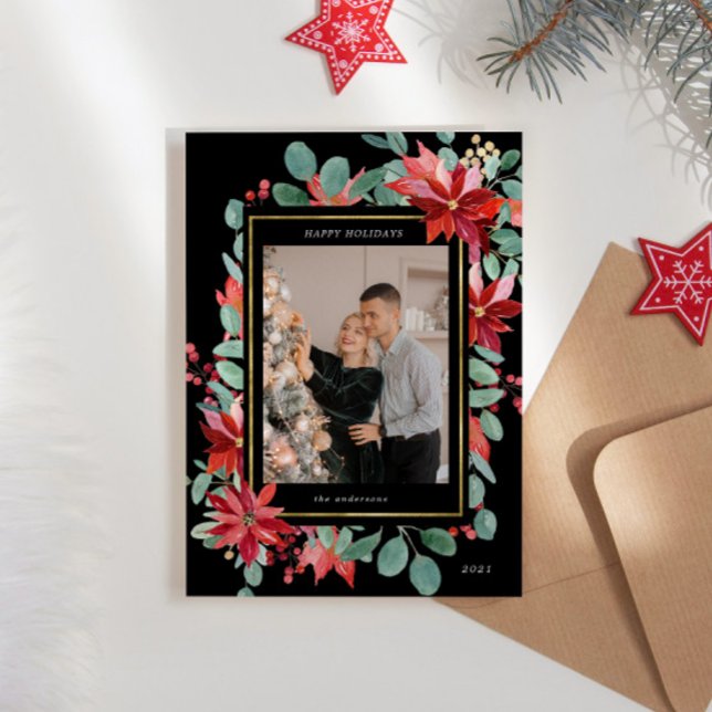 Eukalyptus Poisenttia Foto Holiday Card Feiertagskarte (Von Creator hochgeladen)