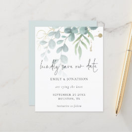 Eukalyptus Powder Blue Gold Save the Date