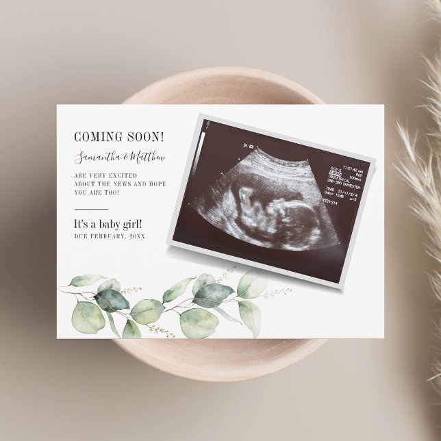 Eukalyptus Pregnancy Baby Reveal Sonogramm Ankündigung (Eucalyptus Pregnancy Baby Reveal Sonogram Announcement)