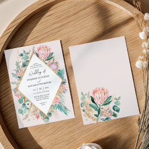 Eukalyptus Protea Pampasgras Hochzeitseinladung Einladung