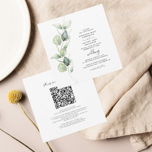 Eukalyptus QR Code Alle in einer botanischen Hochz Einladung