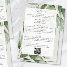 Eukalyptus QR Code Hochzeitdetails