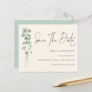 Eukalyptus QR Code Sage Ivory Save the Date