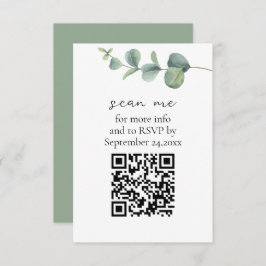 Eukalyptus QR Code Wedding RSVP Begleitkarte