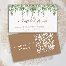 Eukalyptus QR Code Wedding Website RSVP Card Visitenkarte