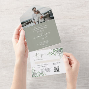 Eukalyptus QR UAWG Spring Wedding All In One Einladung