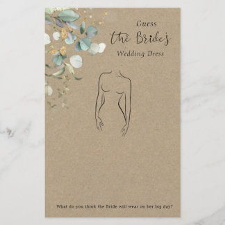 Eukalyptus rät das Dress Brautparty Game Briefpapier
