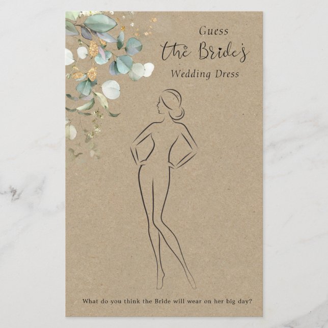 Eukalyptus rät den Dress-Brautparty-Spielstand (Vorderseite)
