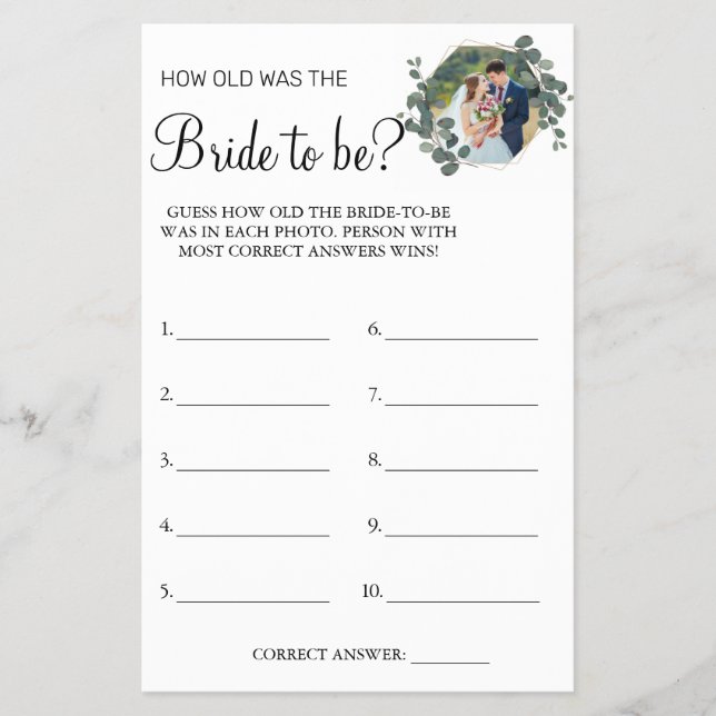 Eukalyptus Rate Wie alt war sie Duschspielkarte Flyer (Vorne)