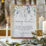 Eukalyptus-Ringjagd Poster<br><div class="desc">Winter Eukalyptus Ring Jagd Poster. Brautparty-Spielzeichen. Matching-Elemente verfügbar.</div>