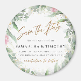 Eukalyptus & rosa Blütenblätter speichern Magnet