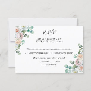 Eukalyptus-Rose Botanische Hochzeit RSVP Karte
