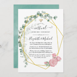 Eukalyptus Rose Geometric Online Virtual Wedding Einladung