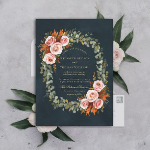 Eukalyptus-Rose Kupferdraht-Rahmen-Hochzeit im Her Einladung