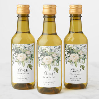 Eukalyptus Rose Mini Weinflaschen Weinetikett