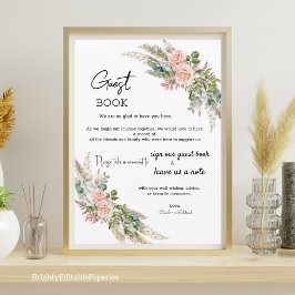 Eukalyptus & Rose Watercolor Gästebuchvorlage
