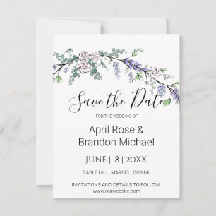Eukalyptus-Rosen, Aquarellfarben Save The Date