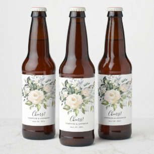 Eukalyptus-Rosen-Hochzeitsgeschenk-Bierflaschen-Et Bierflaschenetikett