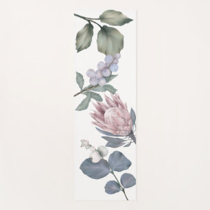 Eukalyptus-Rot-Kotton-Blumen-Training Yogamatte