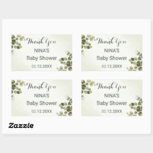 Eukalyptus Rustic Blätter Haushalt Vielen Dank Rechteckiger Aufkleber